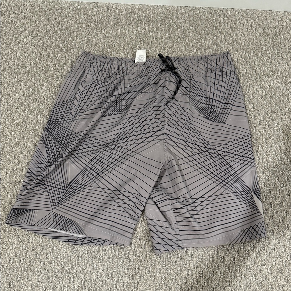 Men's Gray Geometric Swim Shorts
